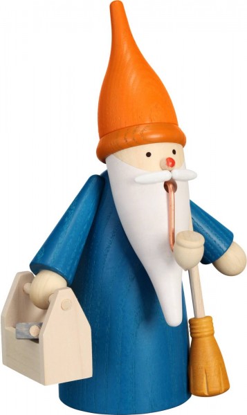 Smoking man, traditional gnome, janitor, 16 cm by Seiffener Volkskunst eG