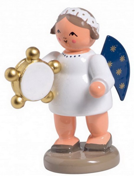 Miniature Christmas angel with tambourine, 5 cm by KWO