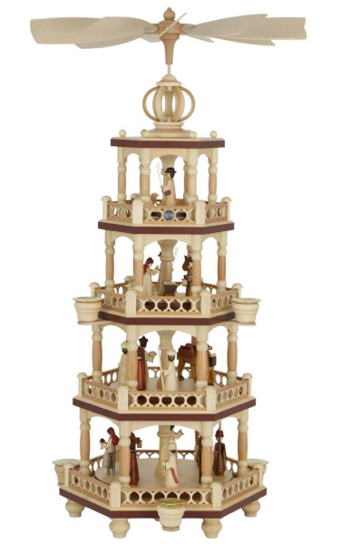 Christmas pyramid Holy Story, 4 - tiered, natural, 64 cm by Müller Kleinkunst_1
