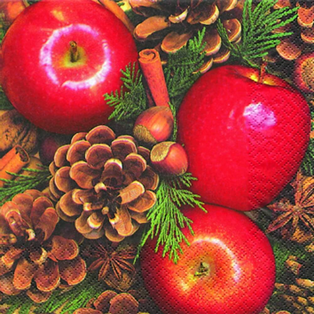 Weihnachtsservietten Apples with Nuts von Home Fashion®