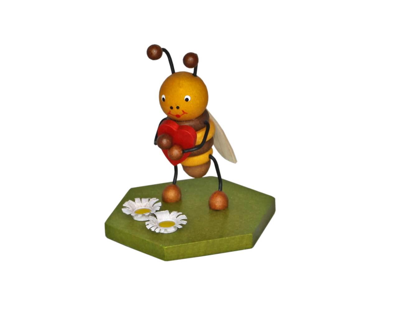 Biene mit Herz, 8 cm von Volker Zenker aus Seiffen