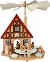 Vorschau: Weihnachtspyramide Haus mit Winterkinder, 29 cm von Richard Glässer_Bild1
