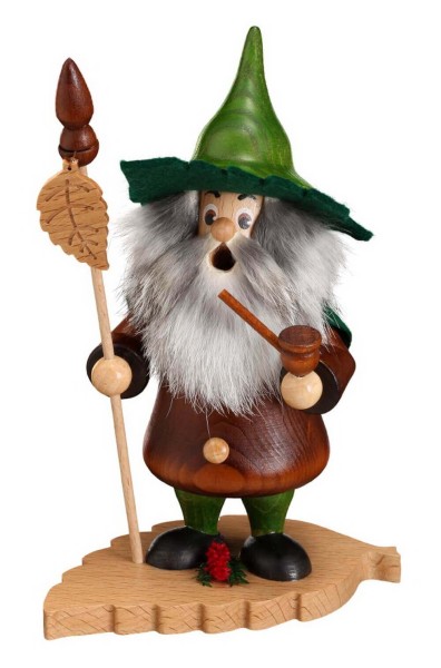 Smoking man gnome beech leaf, 18 cm by DWU Drechselwerkstatt Uhlig