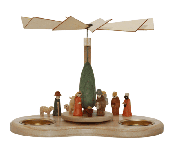 Teelichtpyramide mit Heiliger Familie, 17 cm von Theo Lorenz_Bild1