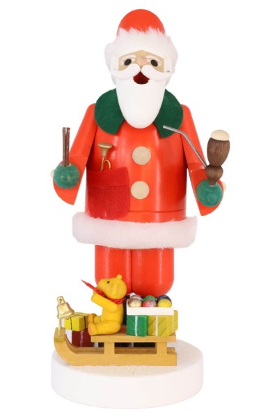 Räuchermännchen Weihnachtsmann mit Schlitten, 19 cm von Richard Glässer