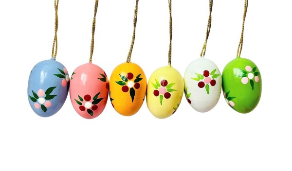 Easter eggs with flower pattern, 6 pieces, 2 cm by Figurenland Uhlig GmbH_2