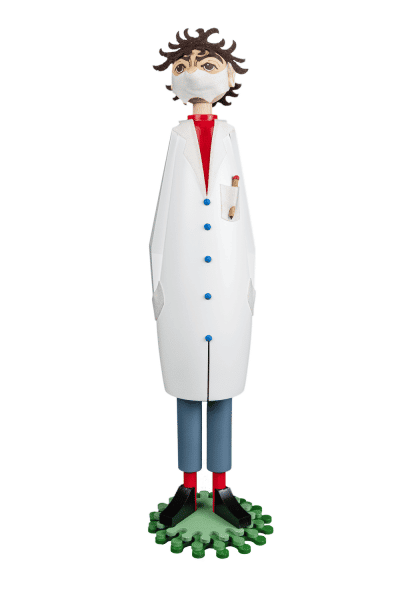 Smoking man virologist XL, 43 cm by Toy maker Günther