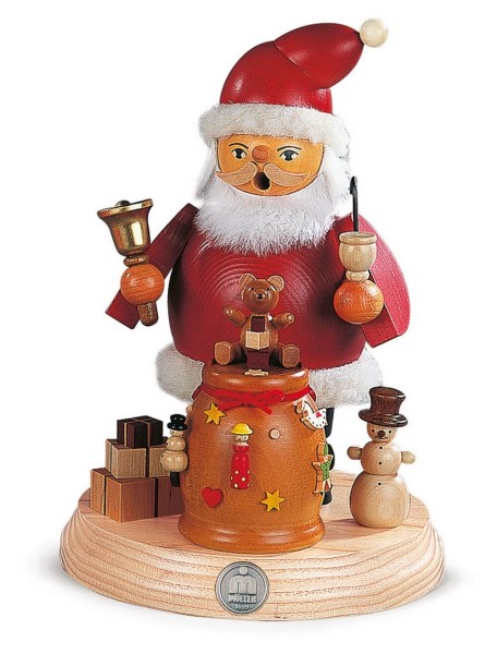 Räuchermann Weihnachtsmann aus Holz von Müller Kleinkunst aus Seiffen