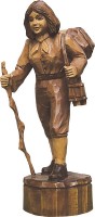 Vorschau: Wandersfrau, gebeizt, geschnitzt, in verschiedenen Größen