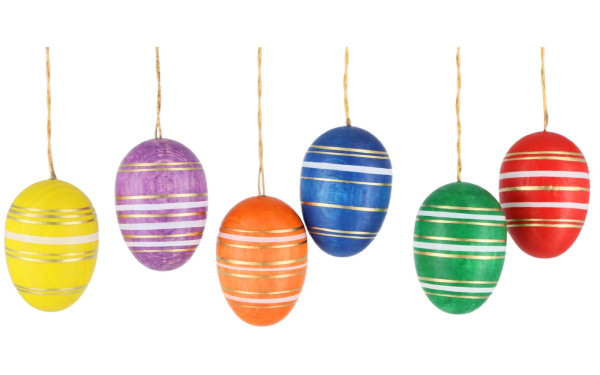 Easter eggs multicolored 6 pieces by Gunter Flath