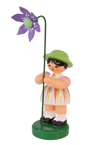 Blumenmädchen Elisa mit violetter Blume, 9 cm von Figurenland Uhlig GmbH
