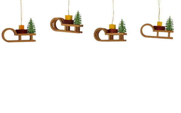 Christbaumschmuck Schlitten, 4 Stück von Knuth Neuber
