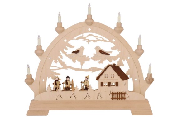 Candle arch Round arch house with skier, 55 cm from Taulin_pic1