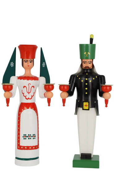 Angel and miner, 38 cm, colored for wax candles by SEIFFEN.COM_1