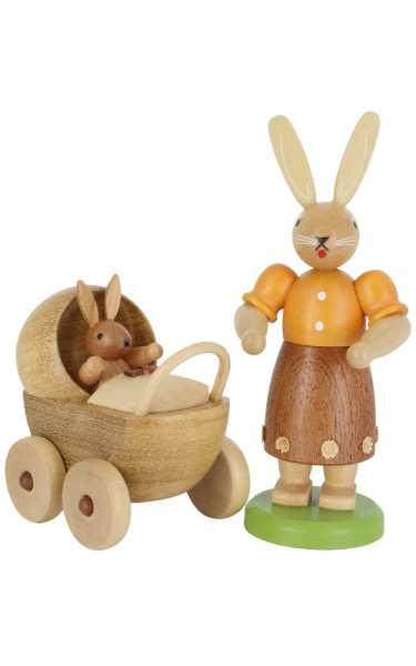 Easter bunny mother with baby carriage by Müller Kleinkunst_1