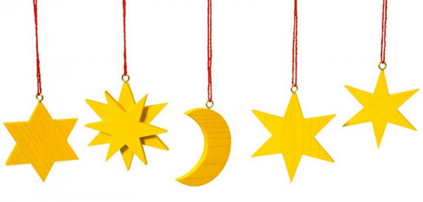 Christbaumschmuck - Baumbehang Mond und Sterne von Robbi Weber aus dem erzgebirge