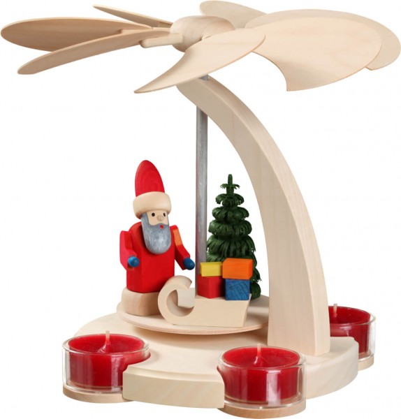 Arch pyramid Santa Claus with sleigh, 18 cm from Seiffener Volkskunst eG