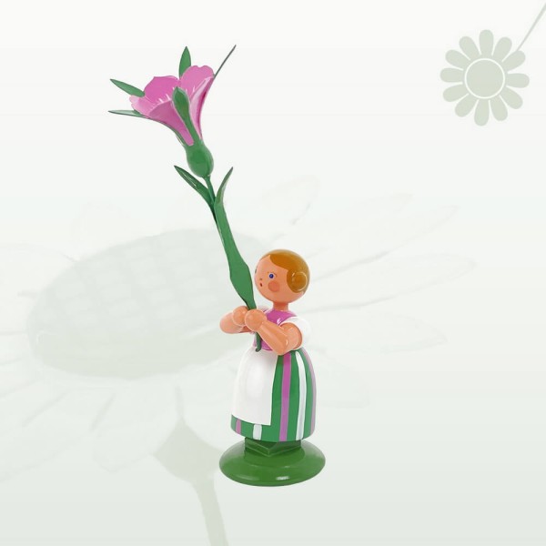 Blumenkind Mädchen mit Winde, 12 cm von Legler Holz- und Drechslerwaren HODREWA