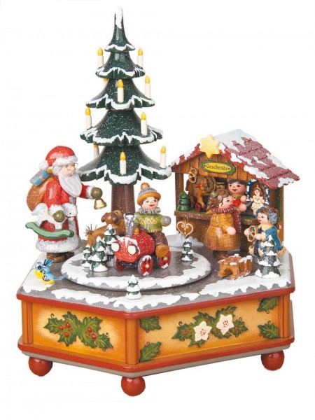 Spieluhren &amp; Spieldosen Weihnachtszeit von Hubrig Volkskunst GmbH Zschorlau/ Erzgebirge ist 22 cm hoch. Bei dieser Spieluhr kann man eine von 3 …