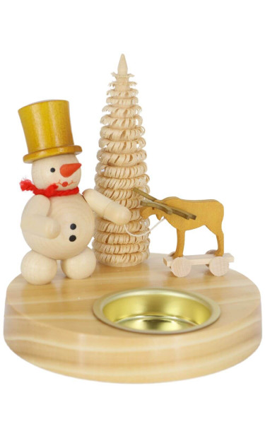 German Wooden Figurin Snowman with moose