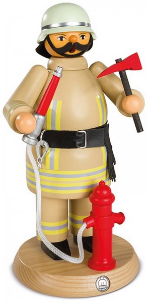 Räuchermännchen Feuerwehrmann in safaribeige, 24 cm, von Müller Kleinkunst