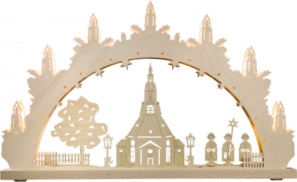 LED Candle arch Seiffen church, 52 cm from Weigla