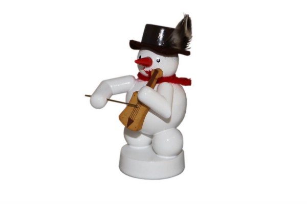 Snowman musician with fiddle, colored, 8 cm by Volker Zenker
