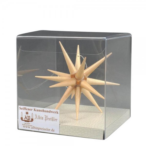 Christmas tree decorations made of wood, Christmas star natural, 10 cm by Albin Preißler