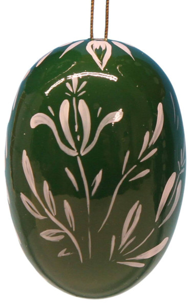 Easter egg dark green with tulips by Figurenland Uhlig GmbH