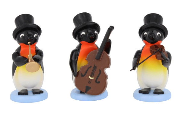 Miniature Penguin Orchestra, 3-piece set, coloured, from SEIFFEN.COM