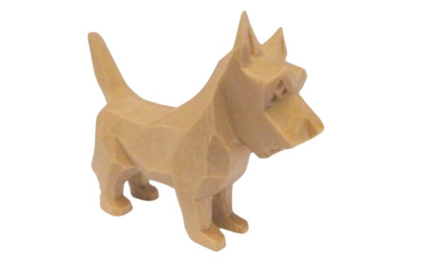 Hund (Schnauzer), geschnitzt, 4 cm SEIFFEN.COM