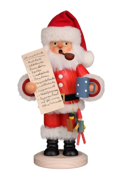 Räuchermännchen Weihnachtsmann mit Wunschzettel, 26 cm von Christian Ulbricht&nbsp;GmbH &amp; Co KG Seiffen/ Erzgebirge