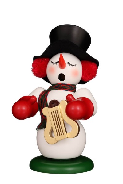Smoking man snowman with lyre, 24 cm by Christian Ulbricht