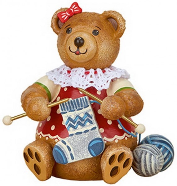 Hubiduu Teddy knitting dolly by Hubrig Volkskunst