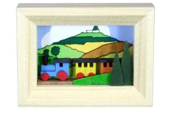 Miniature in the frame with train by Gunter Flath