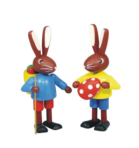 Hasenpaar Kinder, farbig von Stephan Kaden