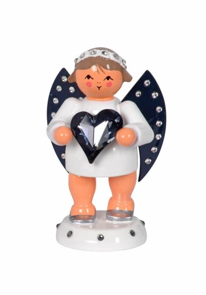 Christmas angel - Messenger of peace with Swarovski heart and candle base, 6 cm by KWO