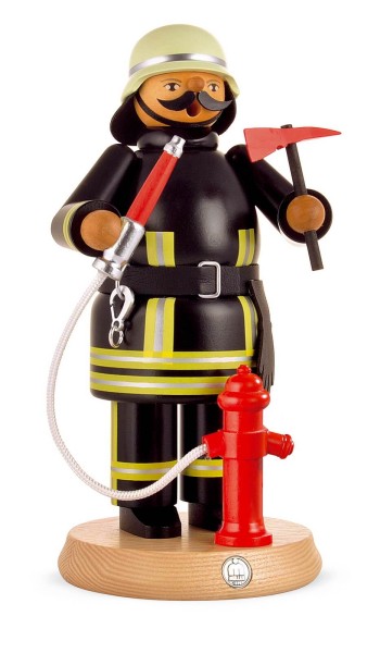 Räuchermann Feuerwehrmann aus Holz von Müller Kleinkunst aus Seiffen