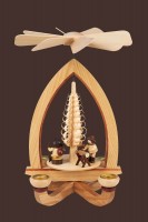 Vorschau: Weihnachtspyramide mit Holzmacher, natur, 28 cm hergestellt von Heinz Lorenz Olbernhau/ Erzgebirge_Bild2