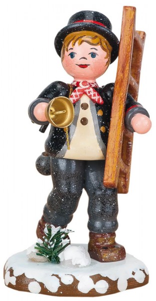 German Figurine - Winter Kid chimney sweep, 8 cm, Hubrig Volkskunst GmbH Zschorlau/ Erzgebirge