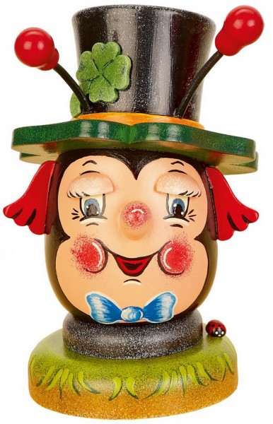Smoking man Glückskäfer mini, 12 cm, colored by Hubrig Volkskunst