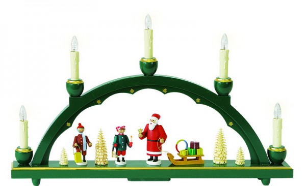 Schwibbogen Weihnachtsmann, elektrische Beleuchtung, 28 cm x 48 cm, Richard Glässer GmbH Seiffen/ Erzgebirge