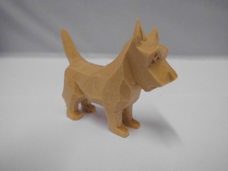 Nestler-Seiffen, geschnitzte Dekofigur Hund (Schnauzer), 4 cm