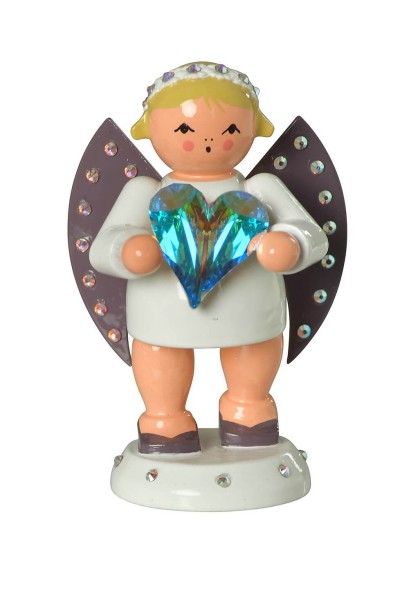 Christmas angel - magic messenger with Swarovski heart and candle base, 6 cm by KWO_1