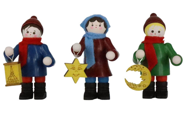 Miniature lantern children, 3-piece, colorful by Romy Thiel
