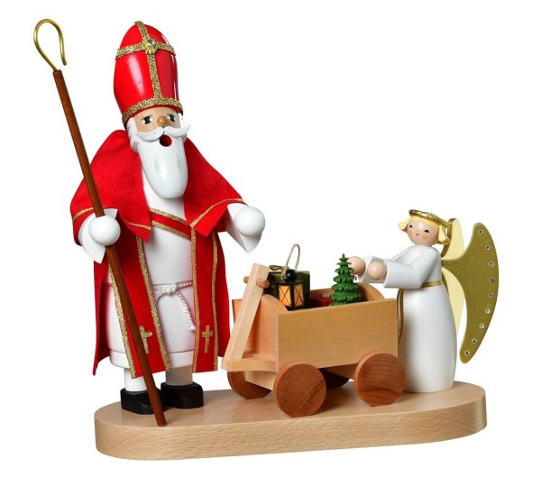 Räuchermännchen Nikolaus mit Christkind, 24 cm von KWO