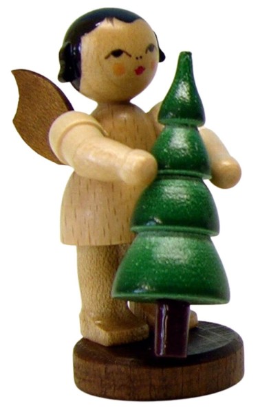 Weihnachtsengel mit Weihnachtsbaum, natur von Figurenland Uhlig GmbH