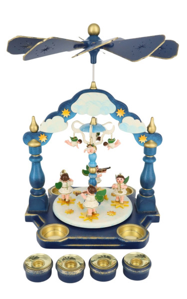 Christmas pyramid with angel orchestra 35 cm (13.78 inch), colorful by Hubrig Volkskunst_1