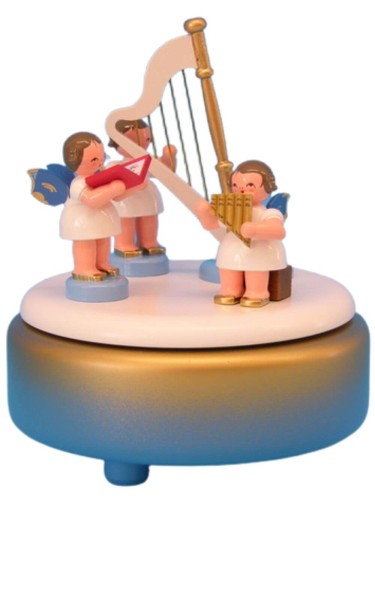 Spieldose mit 3 Weihnachtsengeln und einer Harfe von Figurenland Uhlig GmbH