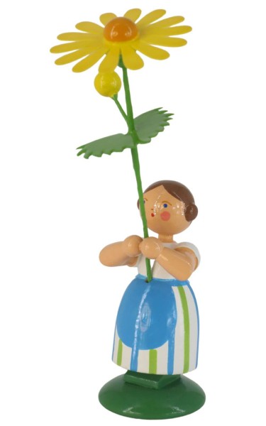 Flower girl with yellow daisy, 12 cm by HODREWA Legler
